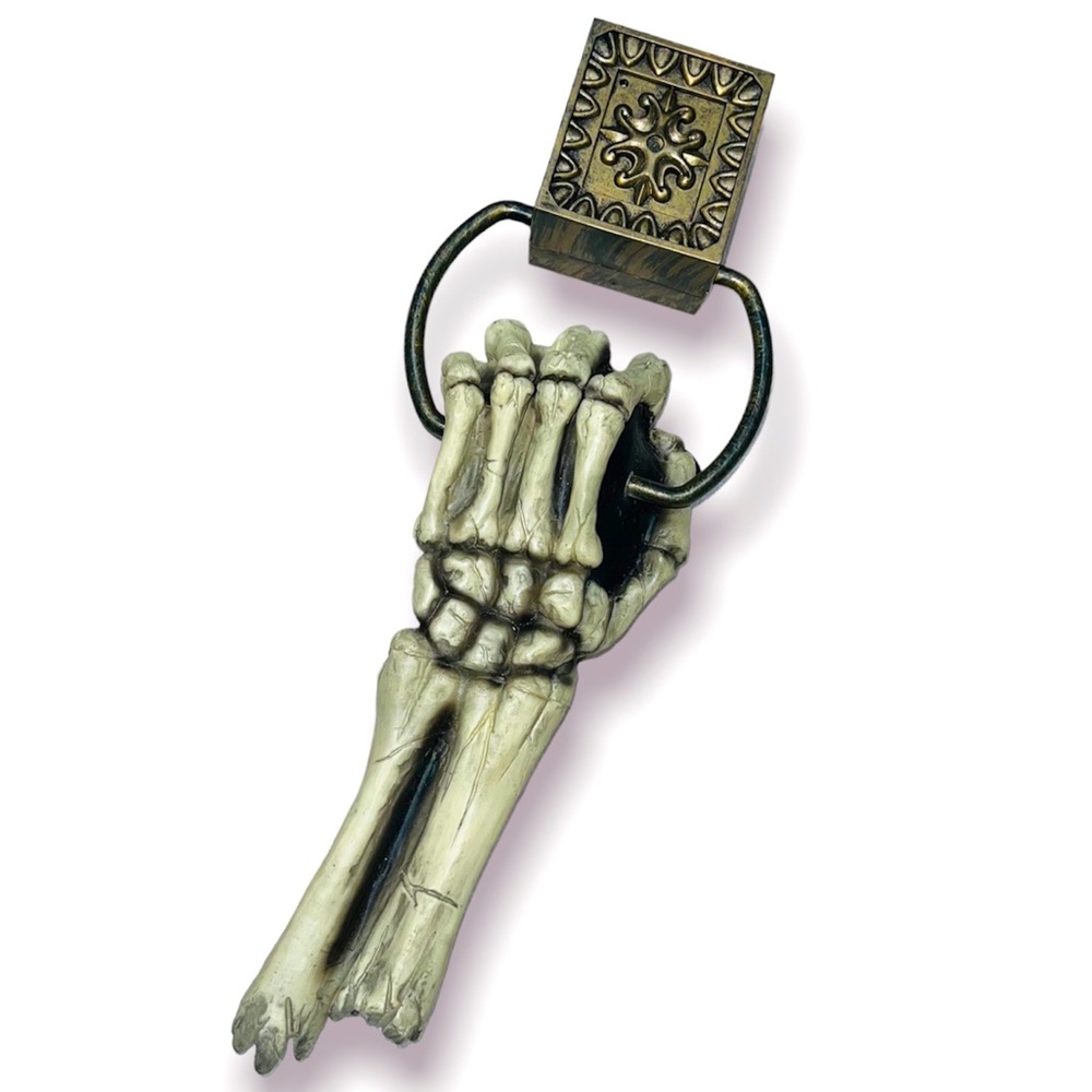 Halloween Door knocker Skeleton arm haunted house prop Motion Activated Decor